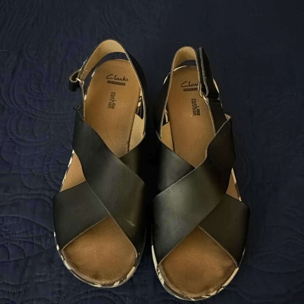 Clarks Collection Stasha Hale Wedge Sandals Womens 11